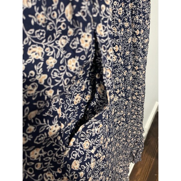 Universal Thread Navy Blue Pink Floral Flutter Sleeve Tiered Maxi Dress Boho XXL - Picture 5 of 11